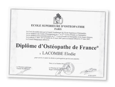 Diplome Osteopathe ESO